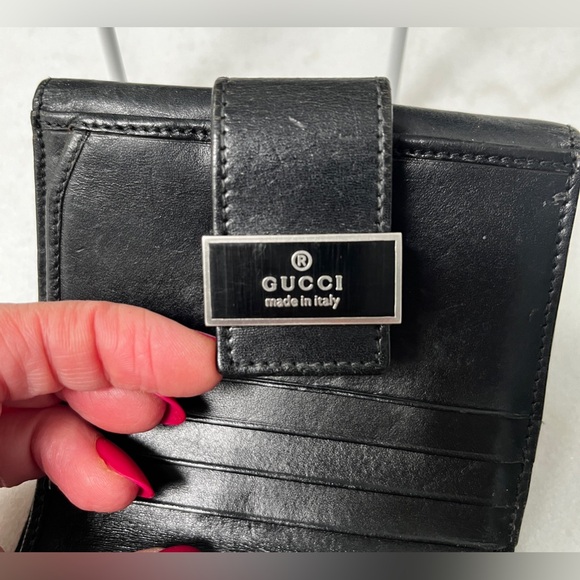 🥳FLASH SALE! Gucci Compact Bi-Fold Wallet in Beige Canvas and Black Leather - Picture 5 of 10